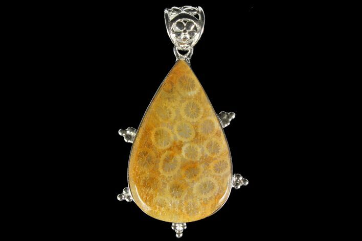 Million Year Old Fossil Coral Pendant - Sterling Silver #142294